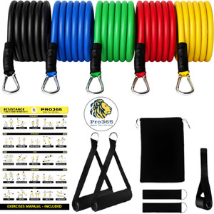 PRO365 Resistance Bands Kit for Strength and Flexibility for Home Gym Workout Resistance Tube