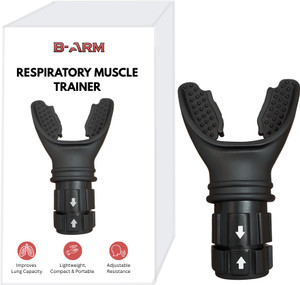 B-Arm Lung Muscle Trainer for Athletes, Gym Enthusiasts | Breathing Trainer With Adjustable Resistance & Arrow Mark| Respiratory Exerciser