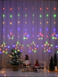 MPROW 138 LEDs 2.5 m Multicolor Steady, Flickering Star Rice Lights