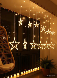 Trust Ware 138 LEDs 3 m Yellow Color Changing, Flickering, Steady Star Rice Lights