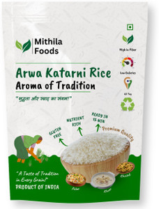 MITHILA FOODS Premium Arwa Chawal Soft and Fluffy Arwa Raw Rice (Medium Grain, Raw)