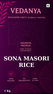 Vedanya Sona Masoori Rice – Gluten Free | Great for Daily Meals & Traditional Dishes Sona Masoori Rice (Small Grain)