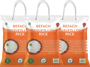 Befach Fortified White Rice Low GI for Sugar Free Weight Loss Everyday Rice (Medium Grain, Polished)