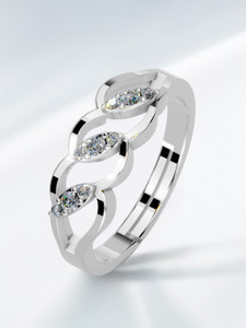 Miss Highness 925 Sterling Silver Leaf Ring for Women & Girls, Adjustable Size – Gift for Her Sterling Silver Cubic Zirconia Silver Plated Ring