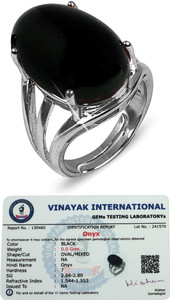 CRYSTU Natural Black Onyx Gemstone Ring for Unisex Crystal, Stone Agate Ring