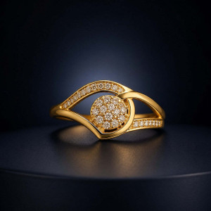 Zeraki Jewels Rose Gold Plated Adjustable Ring For Women Brass Cubic Zirconia Ring