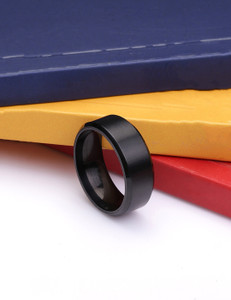 YELLOW CHIMES Stainless Steel Rhodium Plated Ring