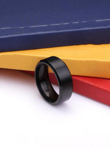YELLOW CHIMES Stainless Steel Rhodium Plated Ring