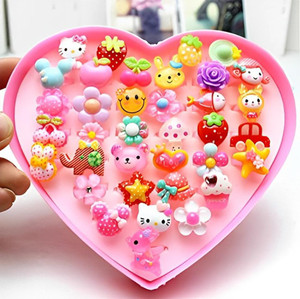 anshika Cute Multidesign Kids Ring Set 36pcs Plastic Ring Set