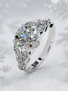 Miss Highness 925 Pure Silver Floral Ring for Women & Girls, Adjustable Size – Gift for Her Sterling Silver Cubic Zirconia Rhodium Plated Ring