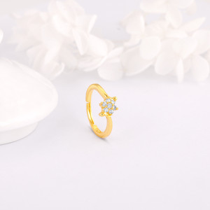 GIVA 925 Silver Golden Snowflake Ring for Womens Sterling Silver Zircon Gold Plated Ring