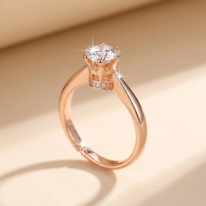 MYKI Super Solitaire Zircon Gold Plated Ring for Women & Girls Stainless Steel Crystal Gold Plated Ring