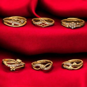 brado jewellery Brass Diamond Gold Plated Ring