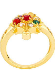 ALPHANOT tortoise ring (Kachua ring) Navrattan Semi Precious stones (for Men) Metal Tanzanite Ring