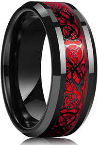 ROOTWAVE Stainless Steel Stylish Dragon Celtic Proposal Couple Band Thumb Finger Ring Tungsten Platinum, Silver, Sterling Silver, Titanium Plated Ring