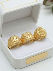 Urdeals Shree Ganesh Blessing Ring Brass Gold Plated Ring