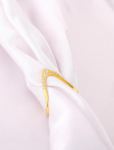 GIVA Sterling Silver Zircon Gold Plated Ring