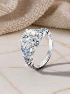 Miss Highness 925 Pure Silver Statement Ring for Women & Girls, Adjustable Size – Gift for Her Sterling Silver Cubic Zirconia Rhodium Plated Ring