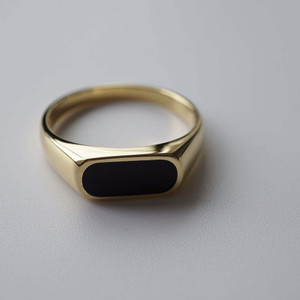 PUSHVI Vedansh Enterprises Stylish Gold, Silver&Titanium Plated Rings Brass Onyx Gold Plated Ring