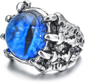 Syfer Dragon Eye Ring, Dragon/Evil Eye Claw Ring for Boys and Girl (Unisex-Adjustable) Stainless Steel Silver Plated Ring