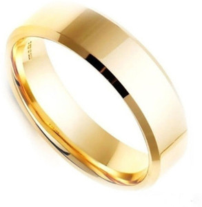 Ruhi Collection Stainless Steel Ring Gold color Titanium Band for Men (Size-19) Stainless Steel Ring