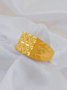 Saizen RoyalEdge Chillai Work Finger - Men And Boy's Stainless Steel Gold Plated Ring