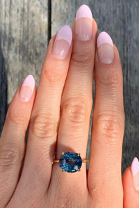 Chopra Gems Unique & Effective 100% Original Blue Sapphire/Neelam Stone Ring for Men & Women Brass Ring