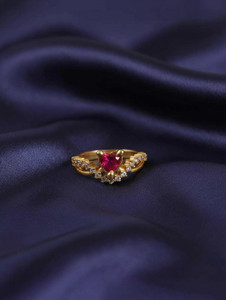SDMICRO Adjustable Ring for Women | Gold Plated Elegant Finger Ring for Girls | Brass Cubic Zirconia Gold Plated Ring