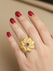 PSJEWELL ELEGANT DESIGN DAILY USE 1 GRAM GOLD PLATED ADJUSTABLE RING FOR GIRLS & WOMEN Brass Gold Plated Ring