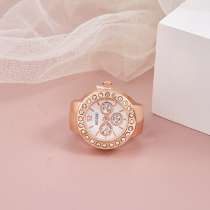 GC PREMIUM JEWELLERY Trendy Stylish RoseGold Adjustable Analog Watch Type Finger Ring Girls & Women Brass Ring