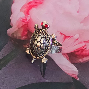 Shiv Jagdamba Decent Design Tortoise Turtle Charm Best Quality Metal Ring Metal Sterling Silver Plated Ring