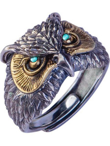 Thrillz Latest Ring For Boys Owl Face Vintage Rings Silver Finger Ring For Men Girls Stainless Steel Silver Plated Ring