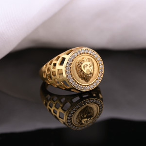 Jalaram Fashion REGULAR OM Brass Cubic Zirconia Gold Plated Ring Brass Cubic Zirconia, Diamond Gold Plated Ring