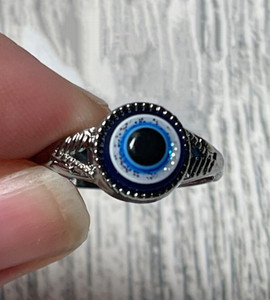 Sunshine Creations Beautiful & Stylish EVIL EYE Ring For Girls & Women Stainless Steel, Alloy Silver Plated Ring