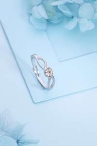 brado jewellery 1 Adjustable Silver Plated Ring. Brass Diamond Silver Plated Ring