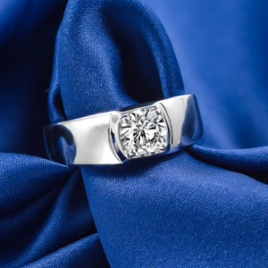 Zarkan Hallmarked Men's Silver Ring With Classic Diamond For Men's And Girl's Silver Zircon Rhodium Plated Ring