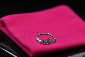 JEWELLIQUE Trendy Adjustable Silver Butterfly Ring for Women & Girls Stainless Steel Ring