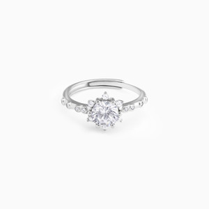 GIVA 925 Silver Zircon Flower Rennaissance Ring|Lifetime Plating|6 Month Warranty Sterling Silver Zircon Rhodium Plated Ring