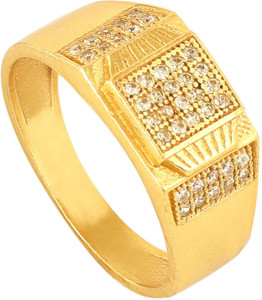 mahi creation Brass Diamond Gold Plated Ring
