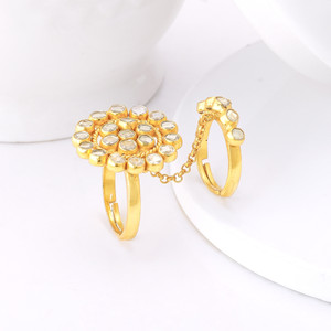 GIVA Sterling Silver Dilbaro Rings for Womens Sterling Silver Zircon Gold Plated Ring