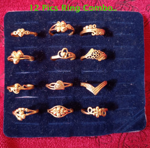 RDTSTORE WOMAN RING SET OF 12 PICS Copper Gold Plated Ring