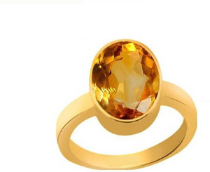 divinesouviners Stone Citrine Gold Plated Ring