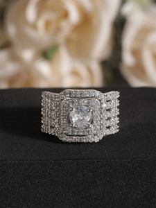 Bhagya Lakshmi Traditional Alloy Silver Plated Ring