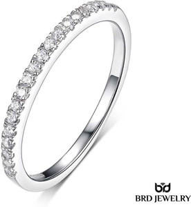 BRD jewelry 925 Graceful Sterling Silver Cubic Zirconia Eternity Ring Indian Size - 14, US-7 Sterling Silver Cubic Zirconia Rhodium Plated Ring
