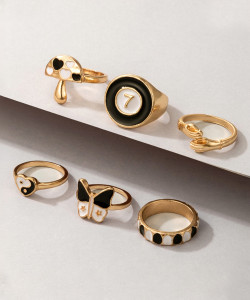 YELLOW CHIMES Gold Plated Midi finger Stack Knuckle Rings Set Alloy Gold Plated Knuckle Ring