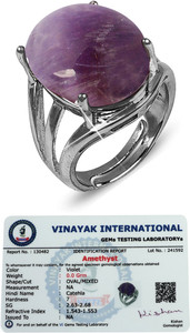 REIKI CRYSTAL PRODUCTS Natural Amethyst Gemstone Adujstable Ring for Unisex Crystal, Stone Amethyst Ring