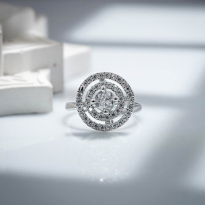JUERI Women Fashion Finger Ring|Ring For Girls| Brass Diamond Silver Plated Ring