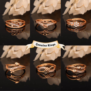 brado jewellery Brass Diamond Silver Plated Ring Set