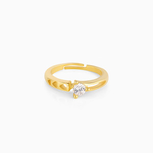 GIVA Sterling Silver Zircon Gold Plated Ring