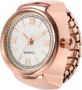 Fashion Frill Ring Watch For Women Roman Stylish Strachable Rose Gold Ring For Women Girls Stainless Steel Gold Plated Ring